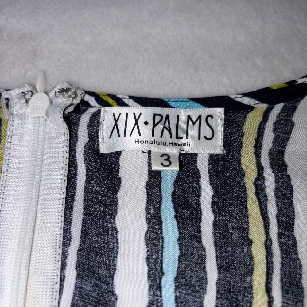 XIX Palms Hawaii High-Low Ruffle Hem Faux Wrap V-Neck Size 3 Island Chic No Belt